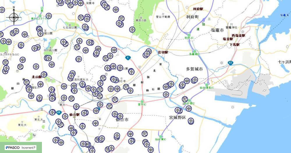 宮城野区地図